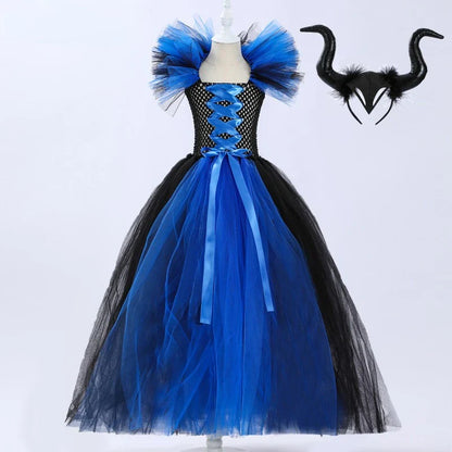 Cralom Deluxe Demon Queen Witch Girls Halloween Party Costume