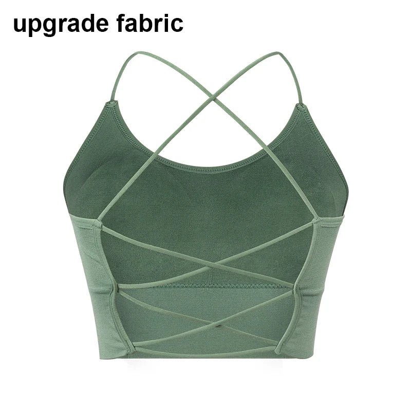 Cralom Strappy Yoga Sports Bra: Stylish Comfortable Workout Top for Women