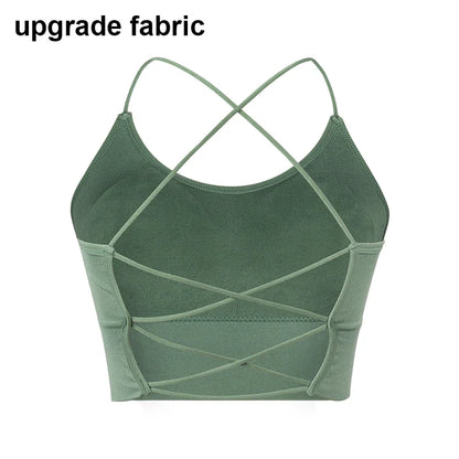 Cralom Strappy Yoga Sports Bra: Stylish Comfortable Workout Top for Women