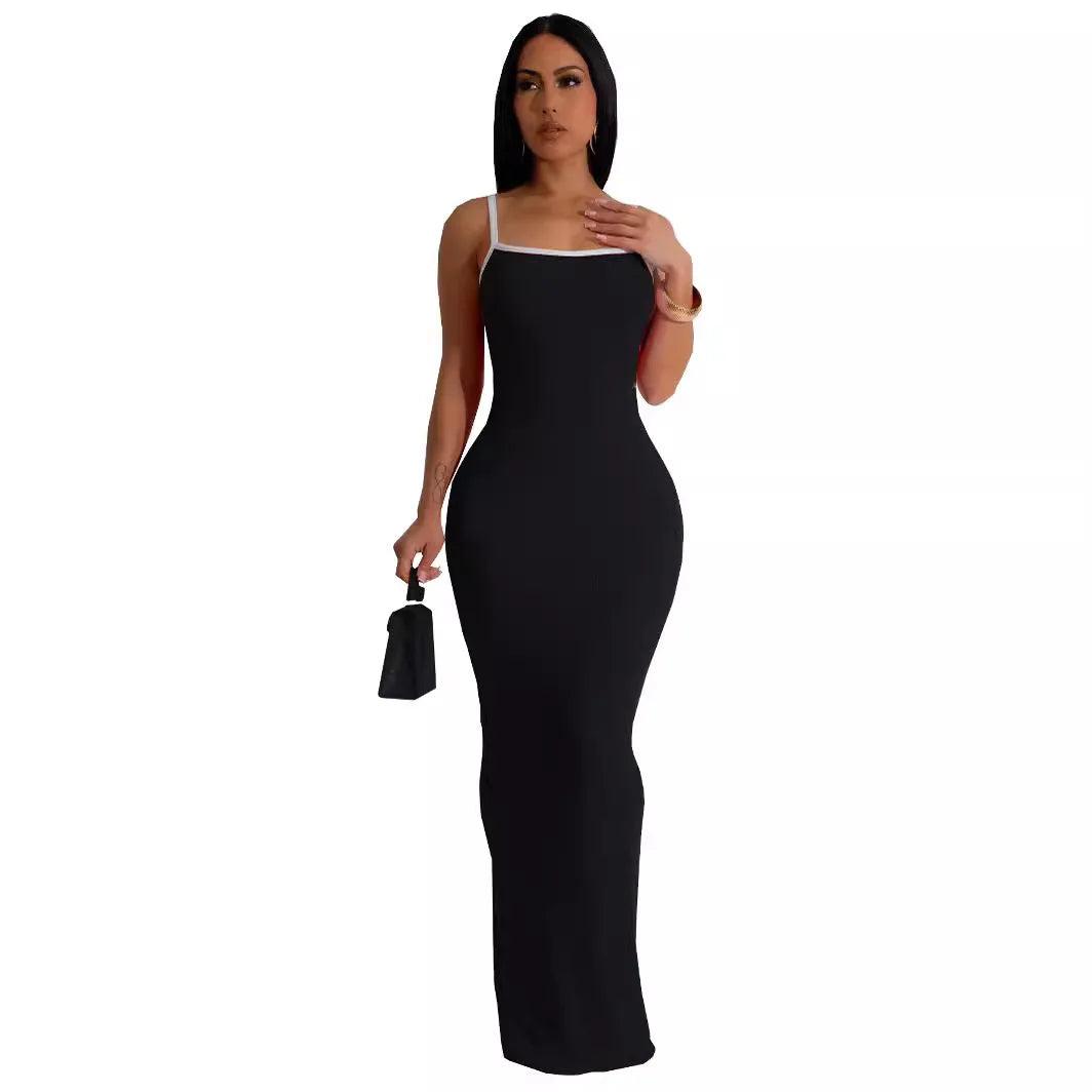 Cralom Summer 2025 Suspender Slim Fit Dress