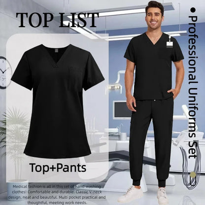 Cralom Premium Nurse Scrubs Set - Clinical Style for Anti-Wrinkle Medical Uniforms