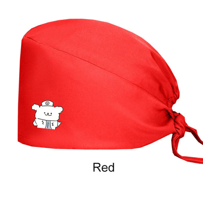 Cralom Women's Solid Scrubs Caps for Medical and Beauty Professionals