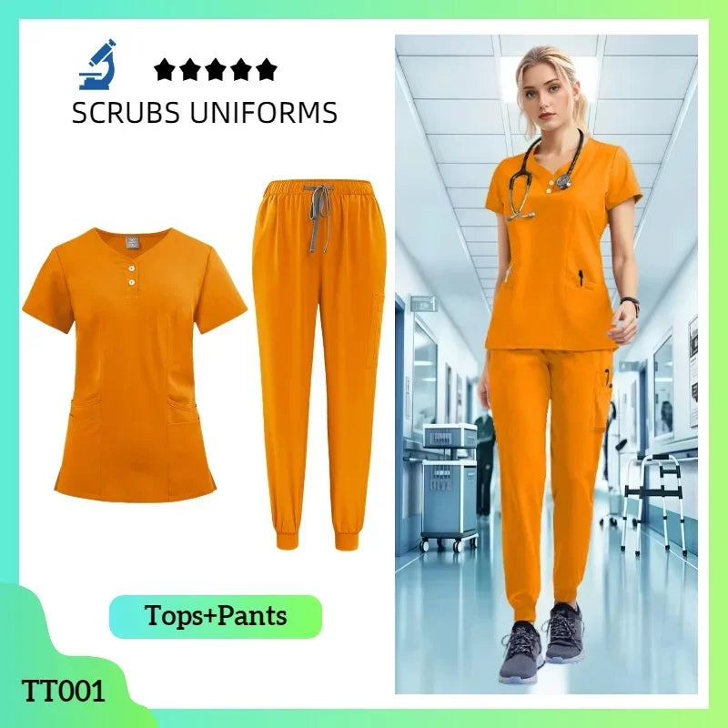 Cralom Women's Lab Coat & Unisex Pants Set