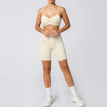 Cralom Seamless Yoga Set: Backless Sports Bra & Hip-lifting Leggings, Fitness Gym Outfit