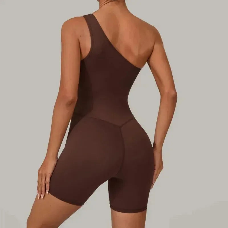 Cralom Seamless Yoga Jumpsuit: Butt Lifting Nude Feel Bodysuit for Fitness Gym