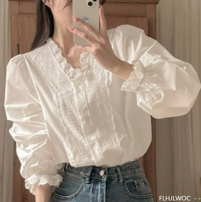 Cralom Lace Ruffle Peplum Top - Summer 2025 Collection