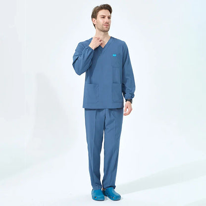 Cralom Unisex Scrub Top & Drawstring Pant Set for Medical, Beauty & Spa