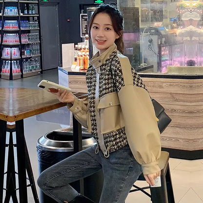 Cralom Women's 2024 Luxury Baseball Crop Jacket Winter Coat for Fashionable Fall Style