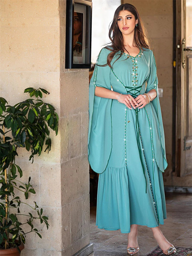 Cralom Dubai Evening Satin Abaya - Elegant Ramadan Dress