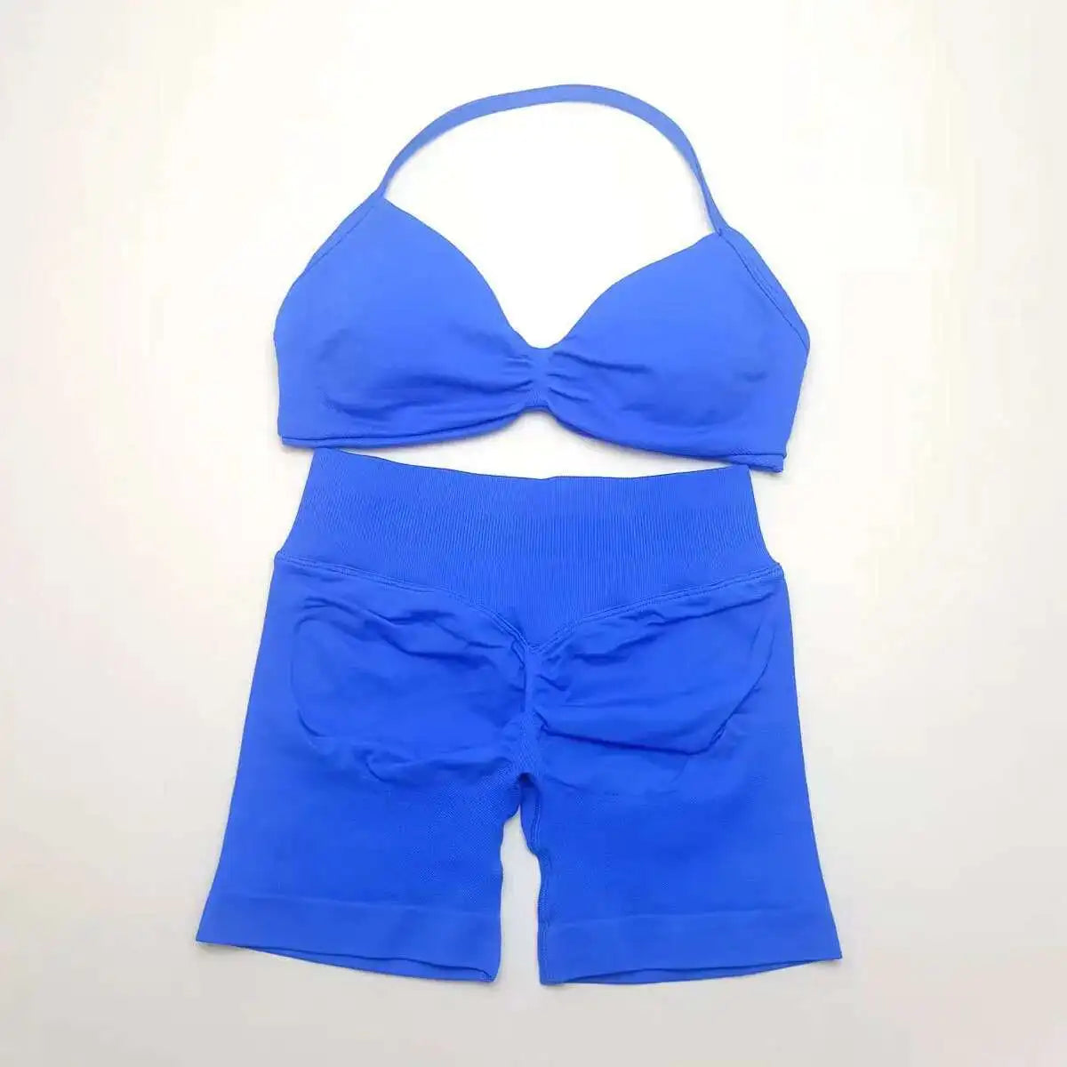 Cralom Strappy Bra & Shorts Yoga Set for Women - Pilates Fitness Sportswear