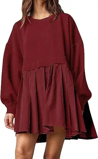 Cralom Color Blocked Pleated Dress for Autumn 2024