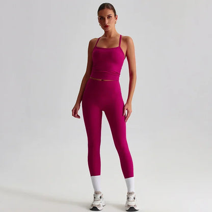 Cralom Naked Feel Seamless Yoga Set: Sports Bra & High-Waisted Leggings