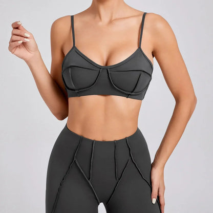 Cralom Yoga Fitness Bra Top Open Back Running Underwear Gym Bras for Women