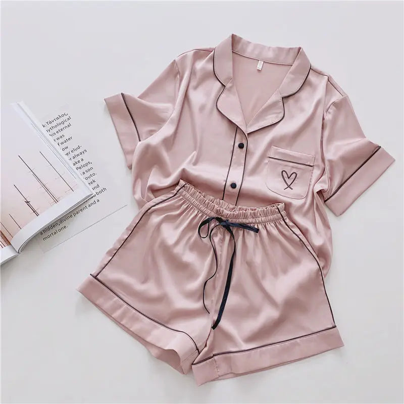 Cralom Summer Ice Silk Short Sleeve Cardigan - High-End Ins Style Home Wear