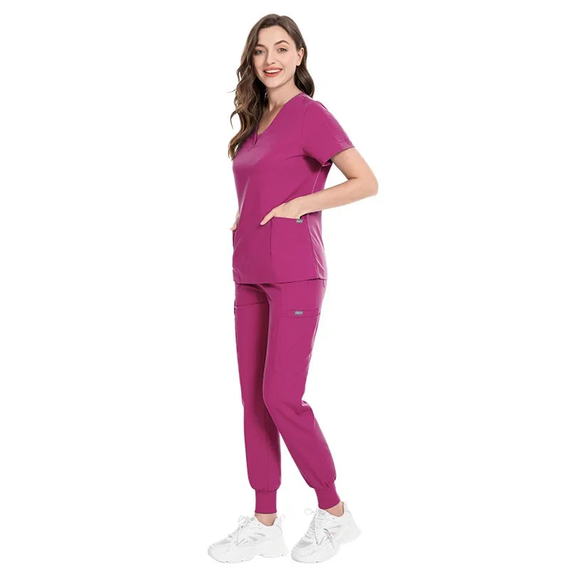 Cralom Slim Fit Medical Scrubs Set for Nursing, Surgery, Dental - Women's Professional Uniform