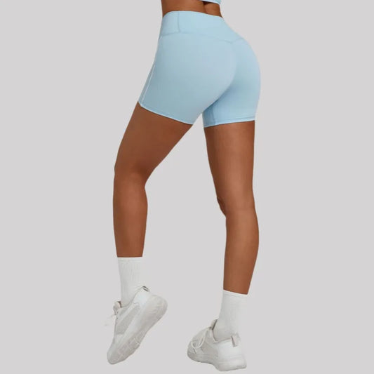 Cralom Color Block Yoga Shorts: High-Waist, Tummy Control & Booty-Lifting Fit