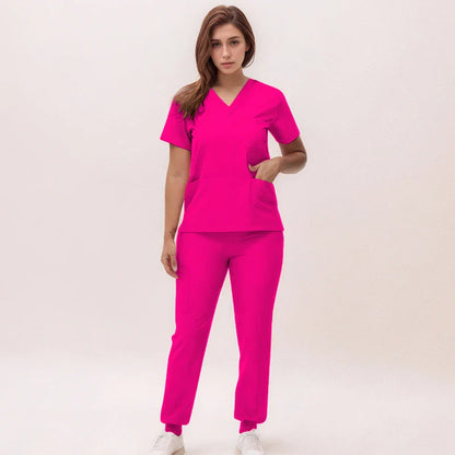 Cralom V-Neck Scrub Set - Premium Nurse Uniform & Doctor Surgical Workwear