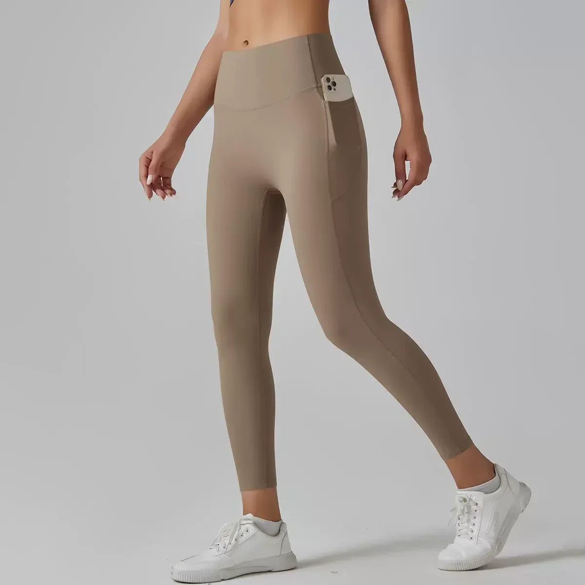 Cralom High Waist Yoga Pants with Side Pockets & Hip Scrunch