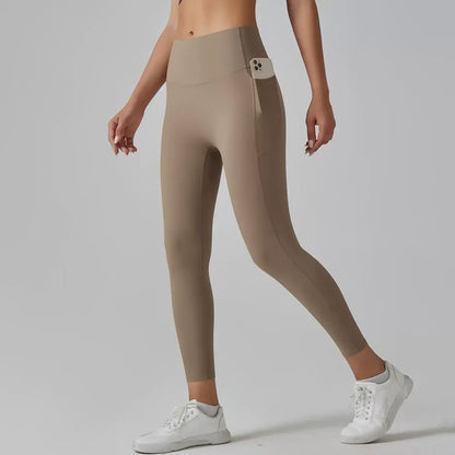 Cralom High Waist Yoga Pants with Side Pockets & Hip Scrunch