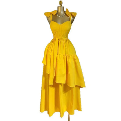 Cralom Bow High Waist Medium Length Dress