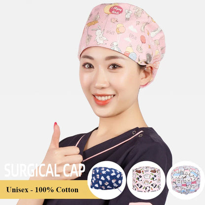 Cralom Cotton Scrub Cap - Unisex Surgical Hat for Healthcare Pros