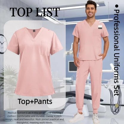 Cralom Premium Nurse Scrubs Set - Clinical Style for Anti-Wrinkle Medical Uniforms