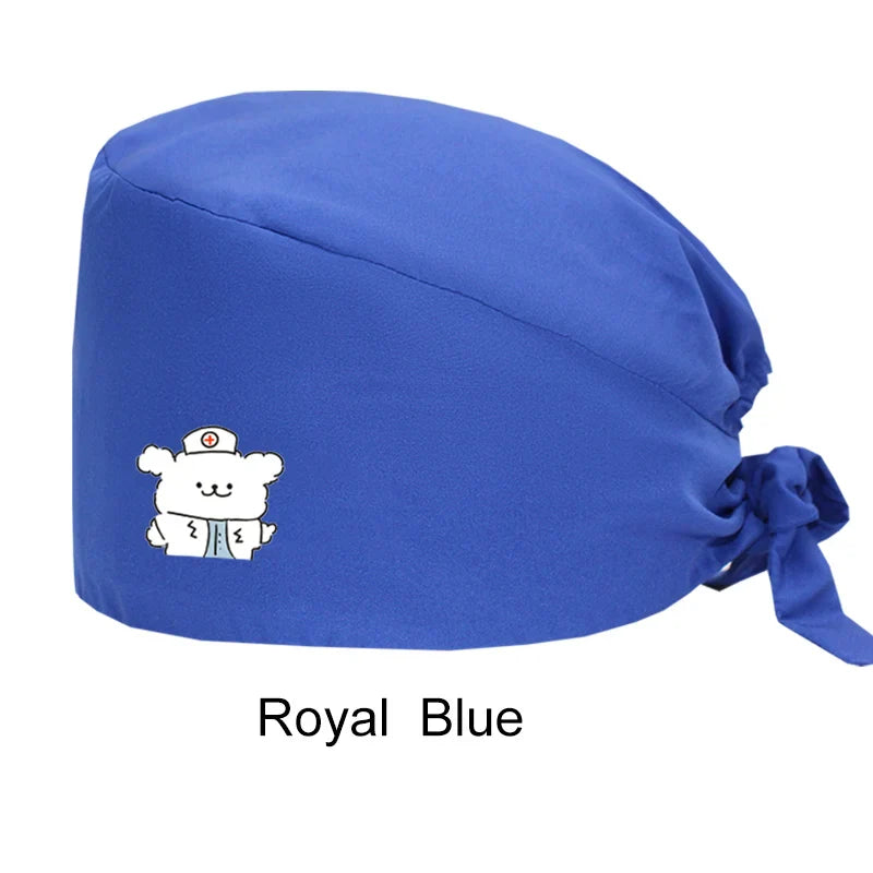 Cralom Women's Solid Scrubs Caps for Medical and Beauty Professionals