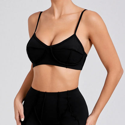 Cralom Yoga Fitness Bra Top Open Back Running Underwear Gym Bras for Women