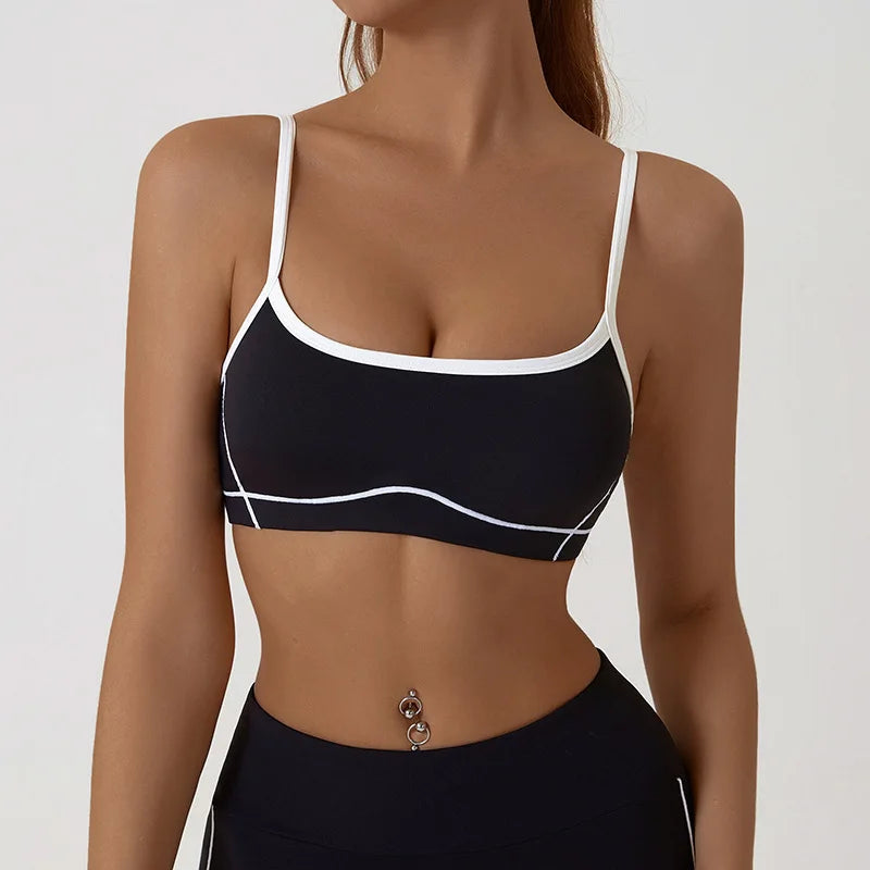 Cralom High Support Push-up Sports Bra for Women's Gym Fitness Yoga Tank Top