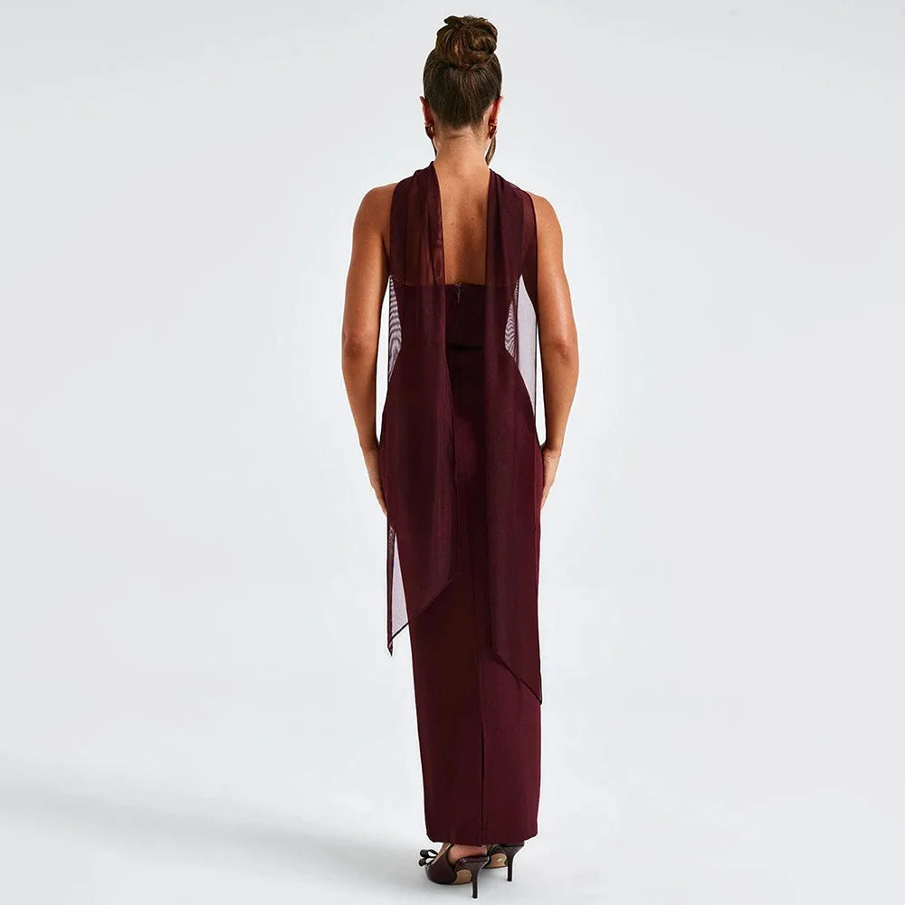 Cralom Strapless Waist Cinching Long Skirt - Elegant & Sexy Hip Hugging Dress