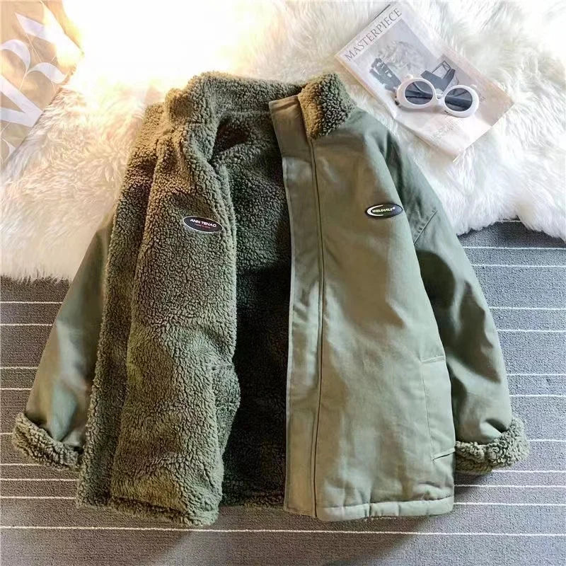 Cralom Love Lambswool Cotton-Padded Jacket - Couple Jacket Y2K