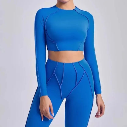Cralom Seamless Yoga Long Sleeve T-Shirt: High Elasticity & Quick Dry Fitness Top
