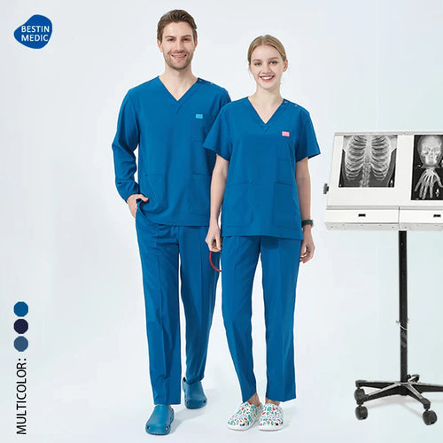 Cralom Unisex Scrub Top & Drawstring Pant Set for Medical, Beauty & Spa
