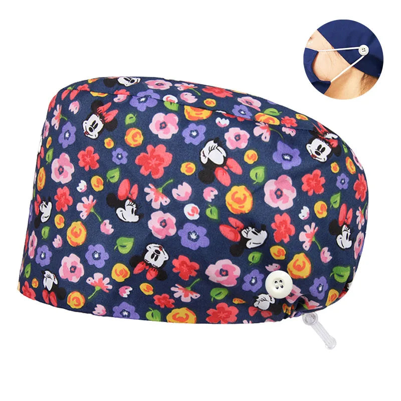 Cralom Dental Patterned Scrub Cap – Adjustable Surgical Work Hat for Nurses & Doctors