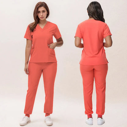 Cralom V-Neck Scrub Set - Premium Nurse Uniform & Doctor Surgical Workwear