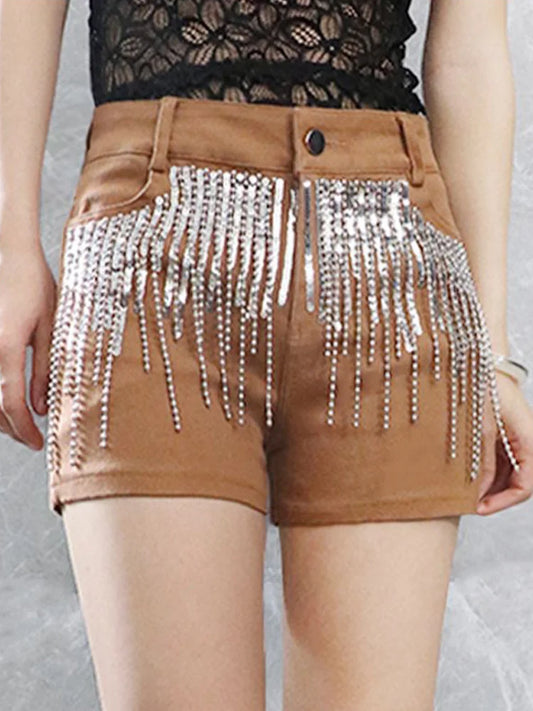 Cralom High Waist Hottie Denim Shorts Straight Jeans for Women - Y2K Fashion