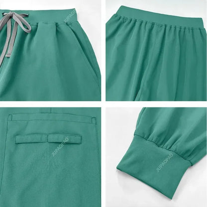 Cralom Multicolour Jogger Scrubs Set with Pocket Pants