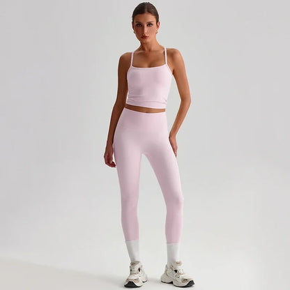 Cralom Naked Feel Seamless Yoga Set: Sports Bra & High-Waisted Leggings