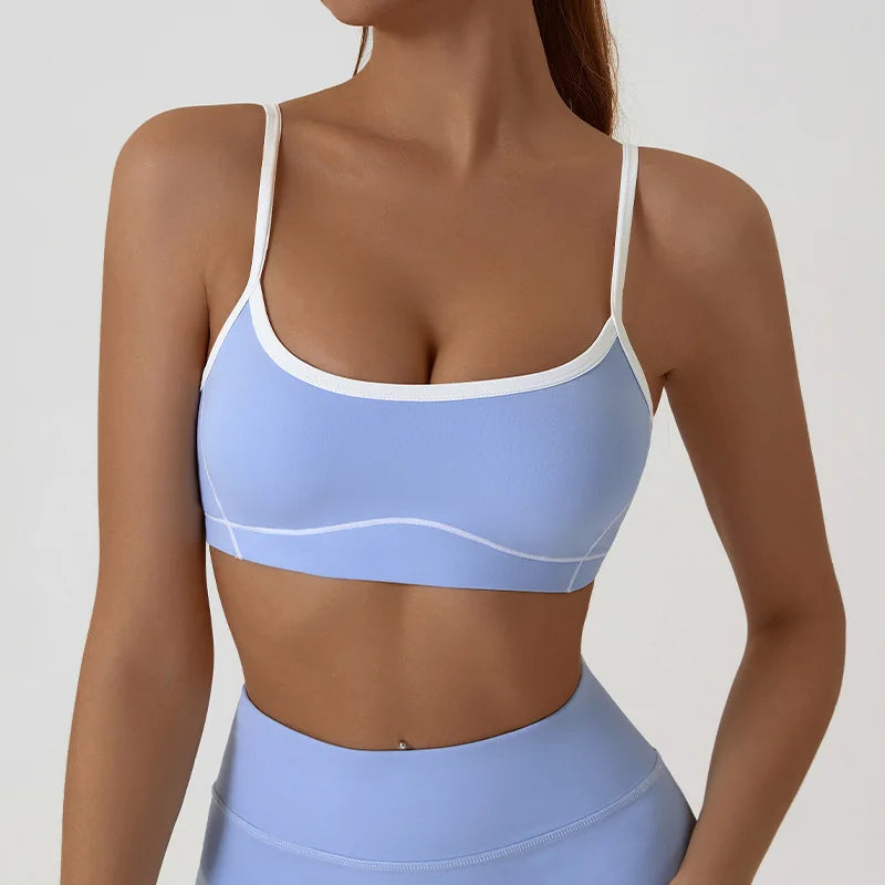 Cralom High Support Push-up Sports Bra for Women's Gym Fitness Yoga Tank Top