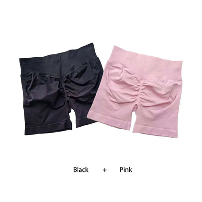 Cralom Seamless Leggings Gym Shorts Set for Women - Push-up Fitness Bottoms