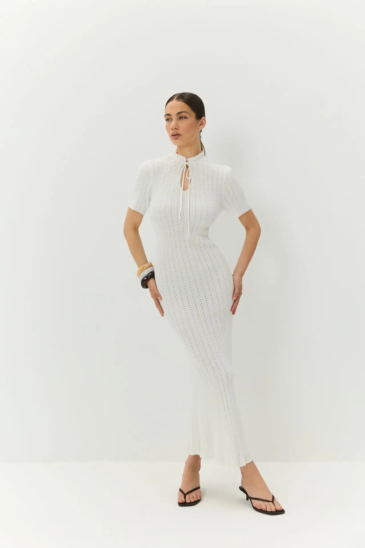 Cralom Candy Colored Slim Fit Knitted Woolen Dress