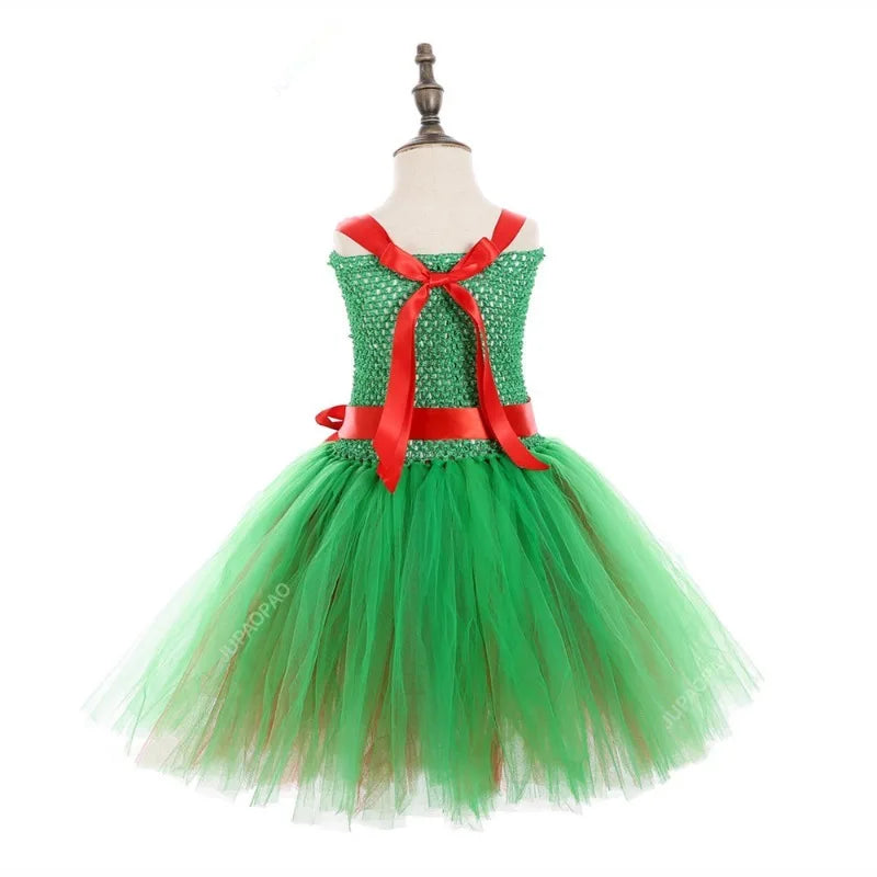 Cralom Green Turtle Tutu Dress - Carnival Cosplay Outfit for Girls