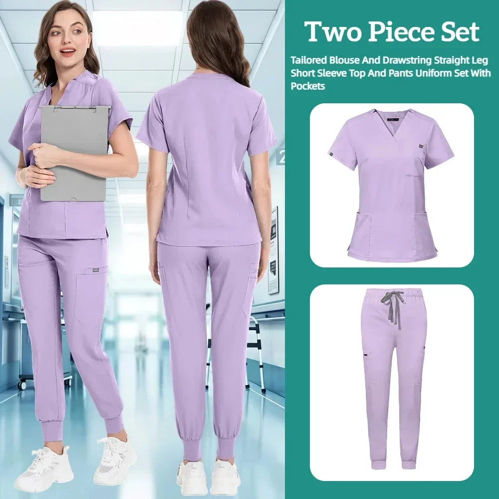 Cralom Nursing Scrub Top - Unisex Solid Color Uniform