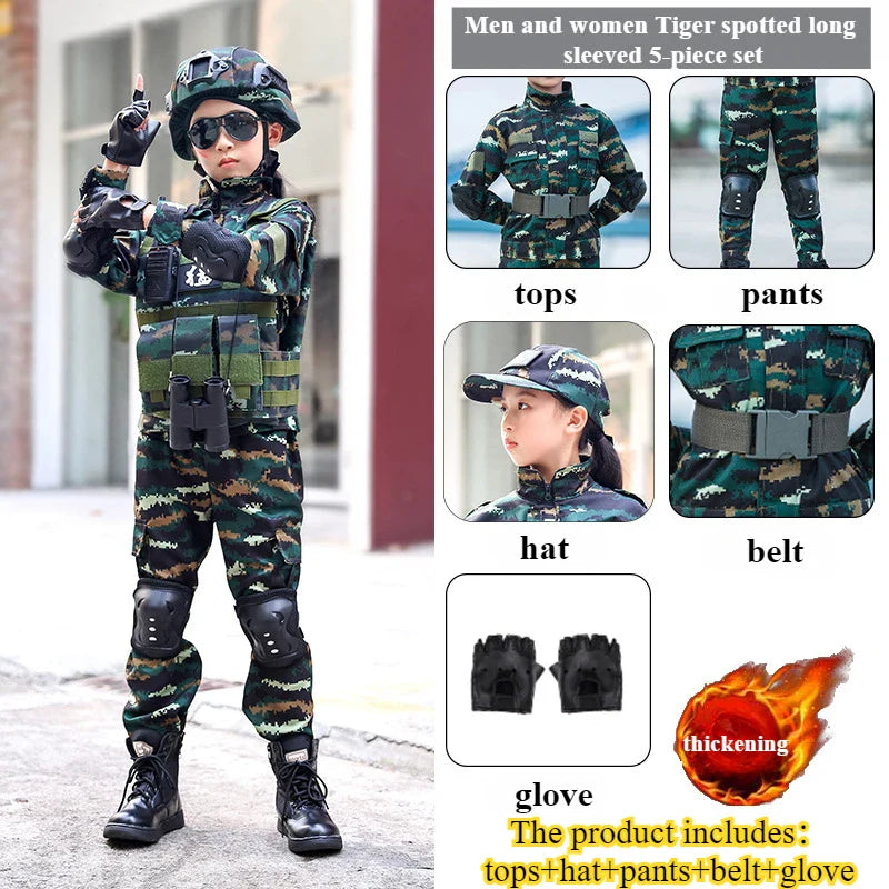 Cralom Camo Military Uniform Costume for Kids - Halloween & Play