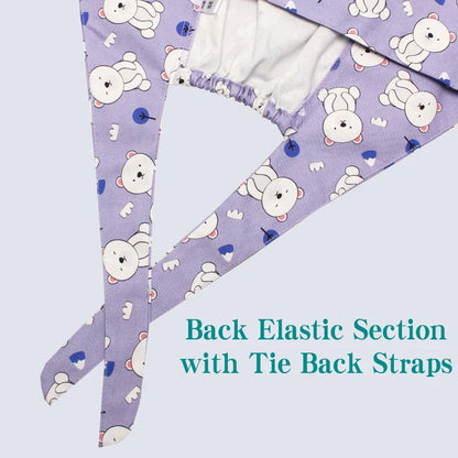 Cralom Bear Print Scrub Hat - for Medical & Beauty Professionals