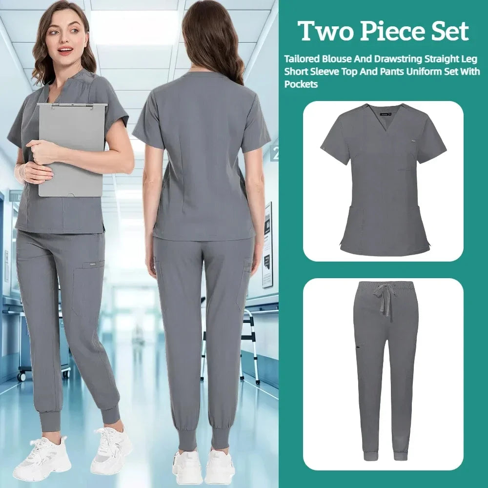 Cralom Nursing Scrub Top - Unisex Solid Color Uniform