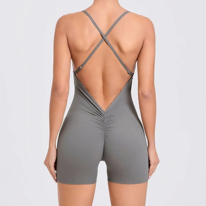 Cralom Yoga Jumpsuit: Quick-Dry, Beautiful Back, Tight-Fit Activewear