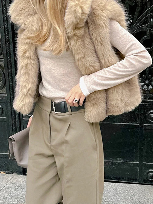 Cralom Women's Faux Fur Winter Vest Coat 2024 - Sleeveless, Soft, and Stylish