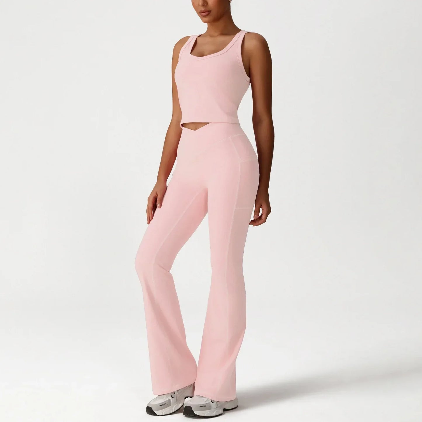 Cralom Yoga Set: Naked Sensation Vest & Sculpting Leggings for Fitness