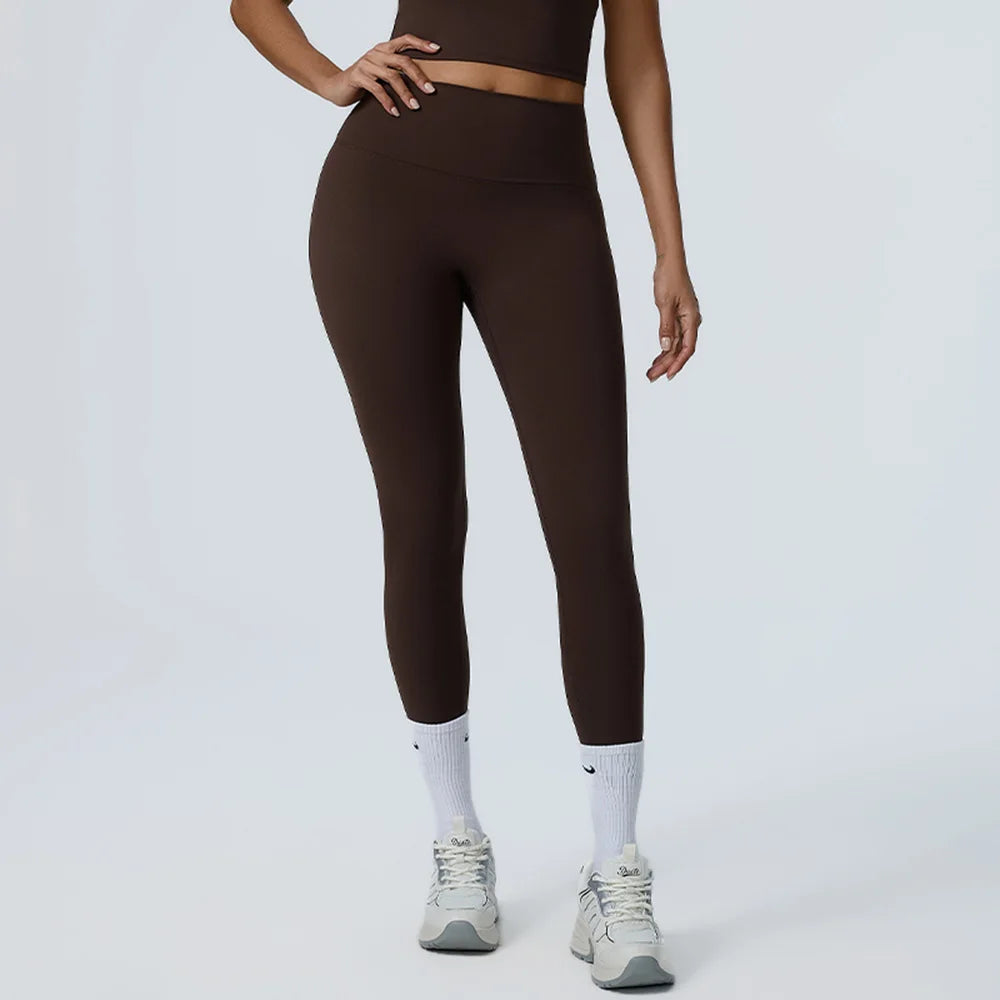 Cralom High Waist Yoga Leggings with Pocket for Women's Fitness Running Hip Lift